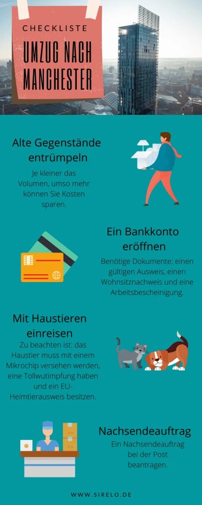 Umzug Checkliste nach Manchester